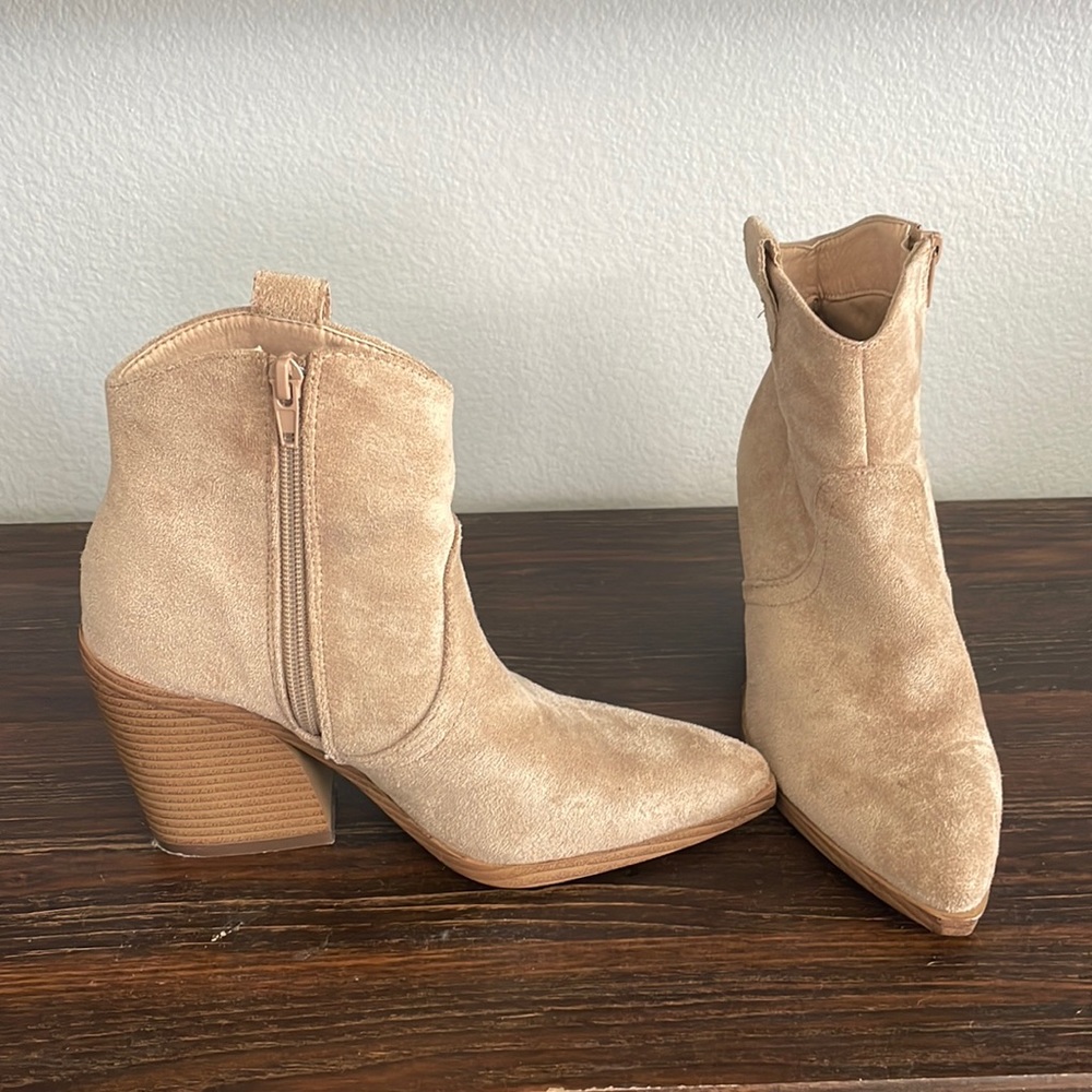 Suede Tan Booties